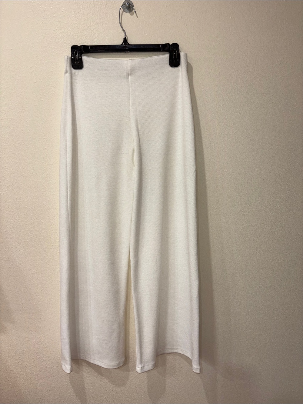 Zara Women's Wide-Leg Knit Pants - White